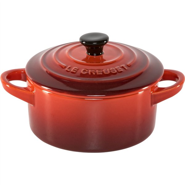 Le Creuset Stoneware Set of 4 petite Casseroles 10x5cm volcan.