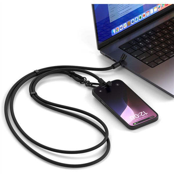 Satechi OntheGo Crossbody Lanyard Cable Black