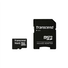 Transcend microSDHC 16GB Class 10 + Adattatore SD 2