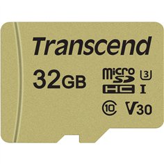 Transcend microSDHC 500S    32GB Class 10 UHS-I U3 V30 + adatt.