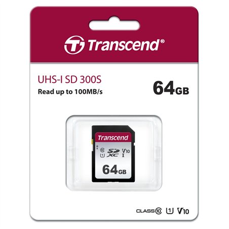 Transcend SDXC 300S         64GB Class 10 UHS-I U1