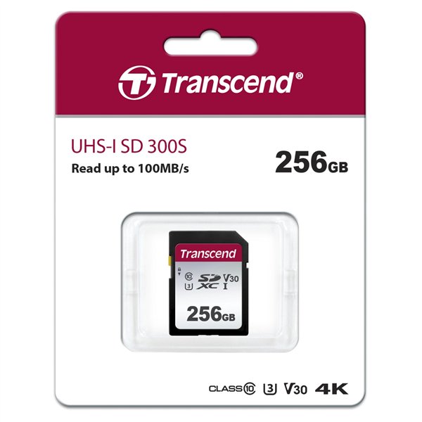 Transcend SDXC 300S        256GB Class 10 UHS-I U3 V30