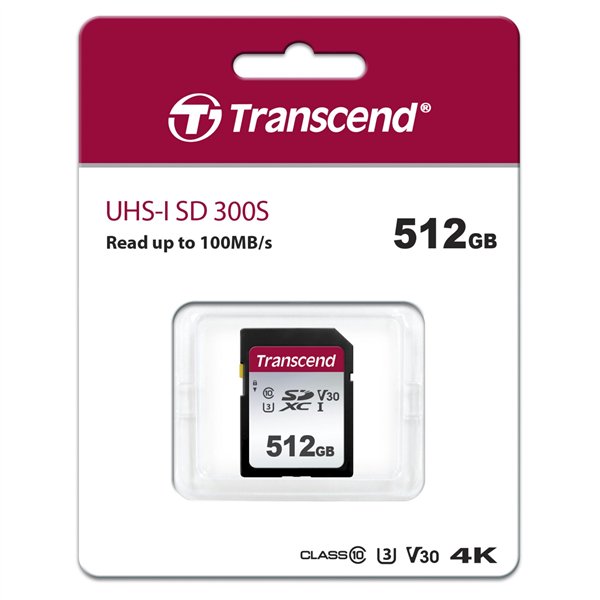 Transcend SDXC 300S        512GB Class 10 UHS-I U3 V30