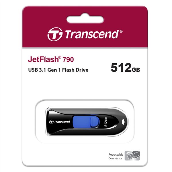 Transcend JetFlash 790     512GB USB 3.1 Gen 1 nero