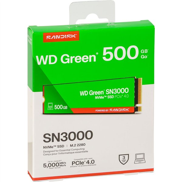 Western Digital Green SSD  500GB M.2 2280 PCI 4.0 SN3000