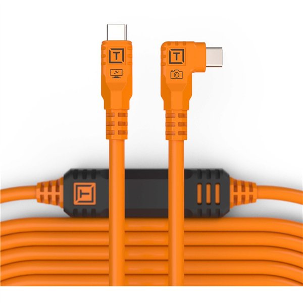 Tether Tools TetherPro USB-C auf USB-C rechter Winkel orange 9,4m
