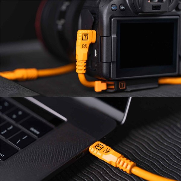 Tether Tools TetherPro USB-C auf USB-C rechter Winkel orange 9,4m
