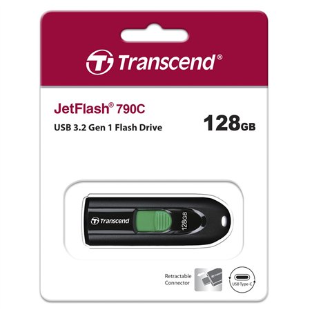 Transcend JetFlash 790C    128GB USB 3.2 tipo C