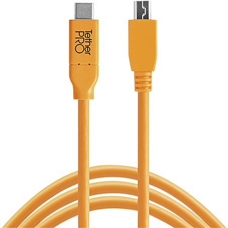 Tether Tools USB-C zu 2.0 Mini B 5-Pin 4,60m arancio