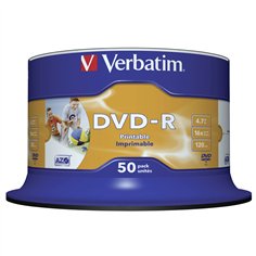 1x50 Verbatim DVD-R 4,7GB 16x Speed, foto  printable 2