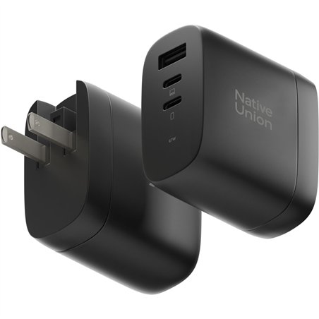Native Union 67W USB-C PD 3-Port Fast GaN Wall Charger Black