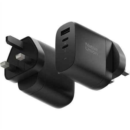 Native Union 67W USB-C PD 3-Port Fast GaN Wall Charger Black