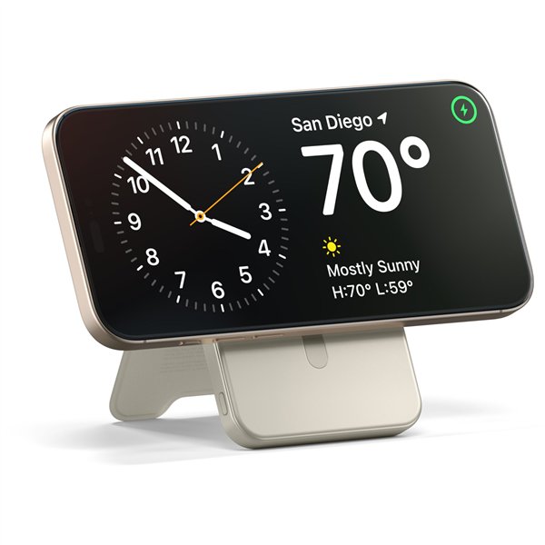 Satechi OntheGo Magnetic Qi2 Powerbank Stand 5000 mAh Sand