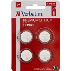 1x4 Verbatim CR 2025 batterie al litio          49532