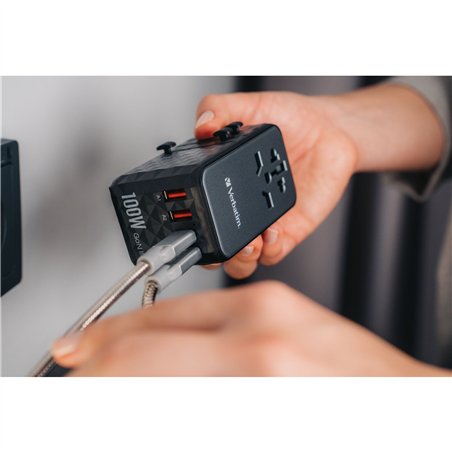 Verbatim GaN III adattatore da viaggio univer.100W UTA-06 32121