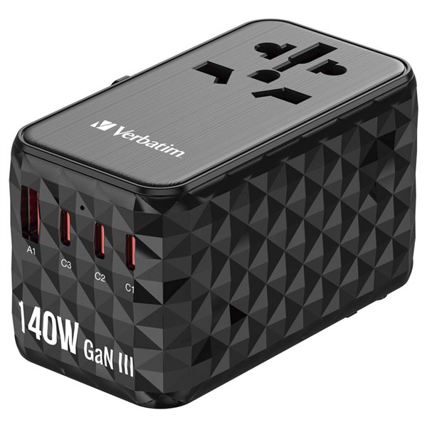 Verbatim GaN III adattatore da viaggio univer.140W UTA-10 32125