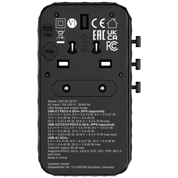 Verbatim Charge´n´Travel Diamond 85W Retr. Cable CNT-02     32127