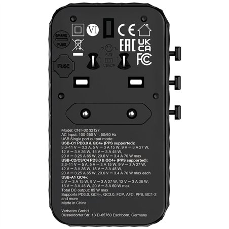 Verbatim Charge´n´Travel Diamond 85W Retr. Cable CNT-02     32127