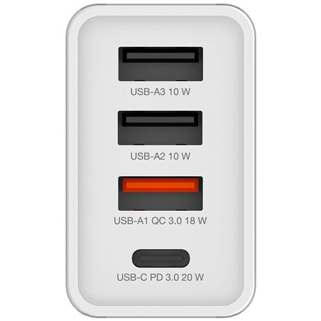 Verbatim USB caricabatt.par. 30W 1xUSB-C PD 3xUSB-A bianco 49701