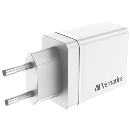 Verbatim USB caricabatt.par. 30W 1xUSB-C PD 3xUSB-A bianco 49701