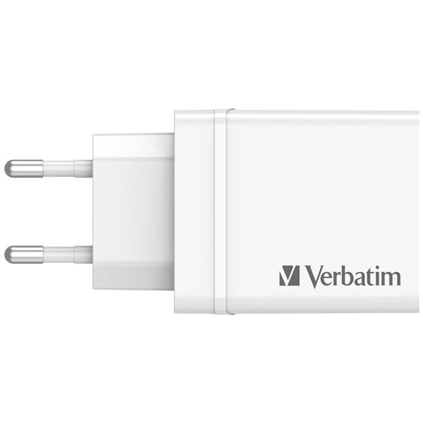 Verbatim USB caricabatt.par. 30W 1xUSB-C PD 3xUSB-A bianco 49701