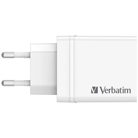 Verbatim USB caricabatt.par. 30W 1xUSB-C PD 3xUSB-A bianco 49701
