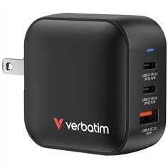 Verbatim Mini GaN caricab. 70W 2xUSB-C PD, 1xUSB-A QC 3.0 32229