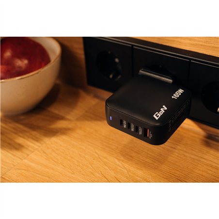 Verbatim Mini GaN caricab. 165W 3xUSB-C 1xUSB-A US/EU/UK A.32216