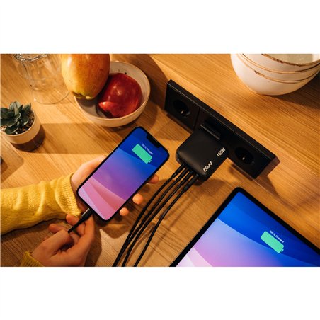 Verbatim Mini GaN caricab. 165W 3xUSB-C 1xUSB-A US/EU/UK A.32216