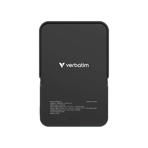 Verbatim Power Bank con supporto mag.wireless 10000mA nero 32264