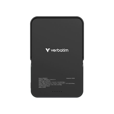 Verbatim Power Bank con supporto mag.wireless 10000mA nero 32264