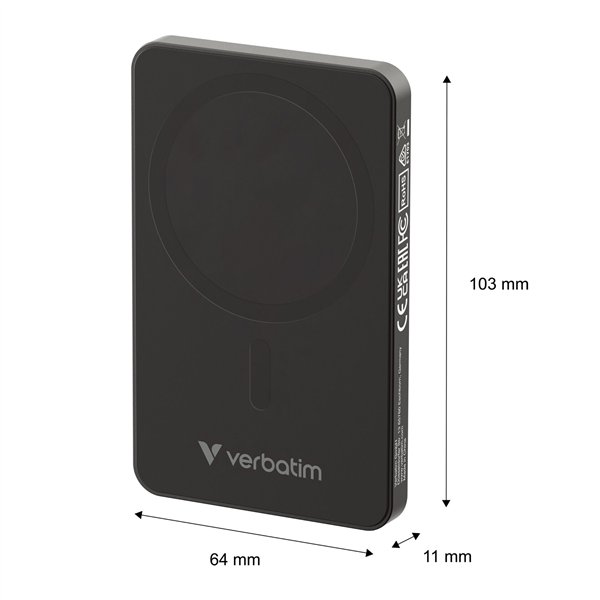 Verbatim Essential Power Bank magn.wirel. 5000mAh nero 32225