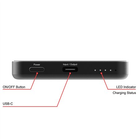 Verbatim Essential Power Bank magn.wirel. 5000mAh nero 32225