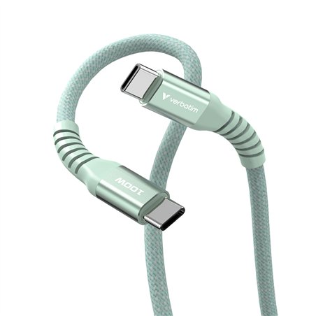 Verbatim Sync&Charge 100W 120cm USB-C/USB-C Magnetic verde 31855