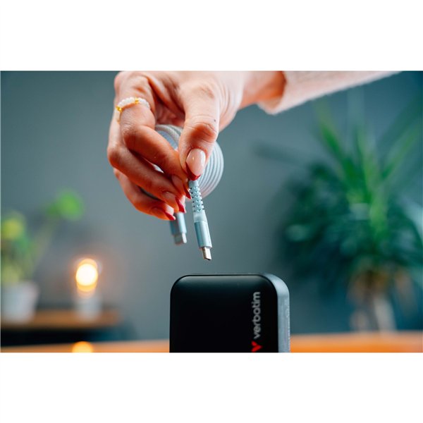 Verbatim Sync&Charge 60W 120cm USB-C/USB-C Magnetic blu 31852