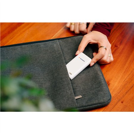 Verbatim Fold n Go GaN Charger 65W 2xUSB C weiß klappb.St.32355