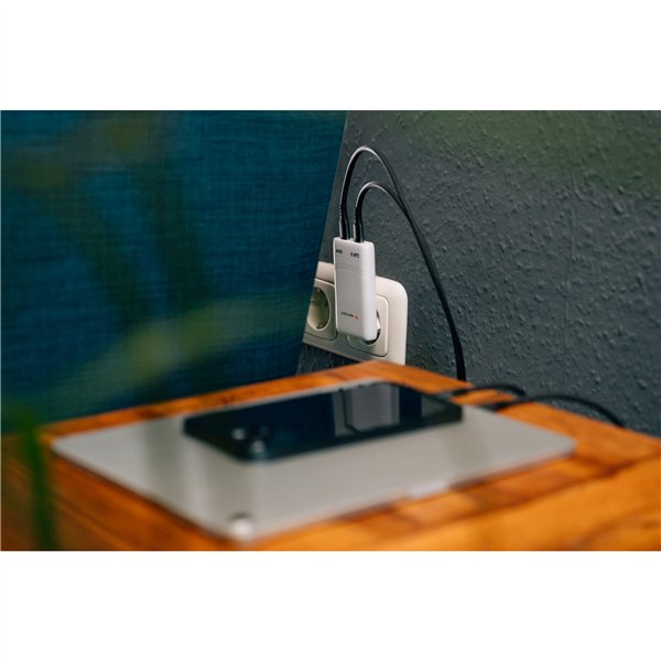 Verbatim Fold n Go GaN Charger 65W 2xUSB C weiß klappb.St.32355