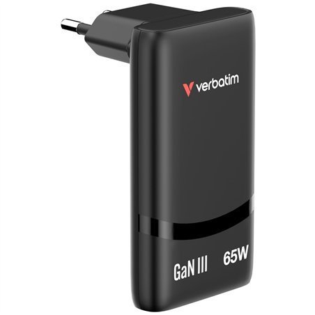 Verbatim Fold n Go GaN Charger 65W 2xUSB C schw.klappb.St.32354