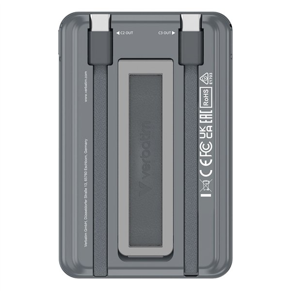 Verbatim Charge´n´Go 2C  5000mAh magn. PB grig.incl.2 cavo 32251