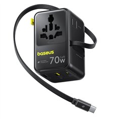 Baseus EnerCore CG11 Charger Retractable 2AC+2U + 70W Black 2