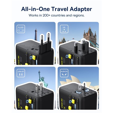 Baseus EnerCore CG11 Charger Retractable 2AC+2U + 70W Black