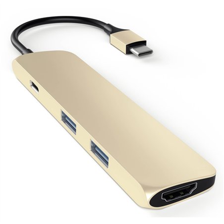 Satechi Type-C USB Passthrough HDMI Hub oro