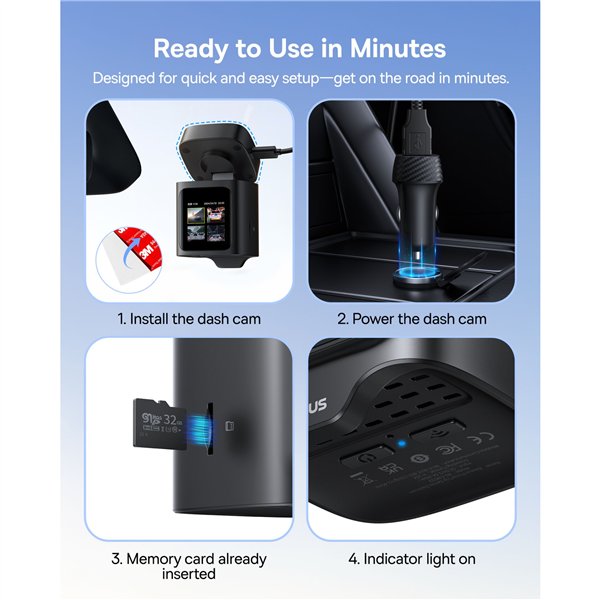 Baseus PrimeTrip VD1 Pro Dash Cam 4K Super Capacity Black