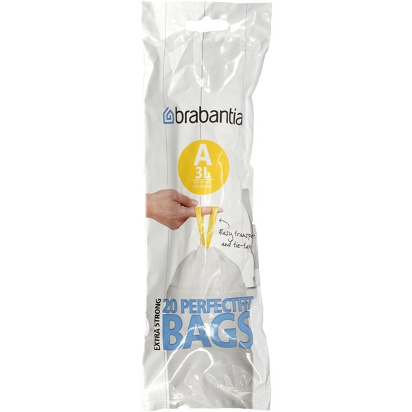 Brabantia PerfectFit sacchetti spazzatura tipo A, 3 L, 20 pz.