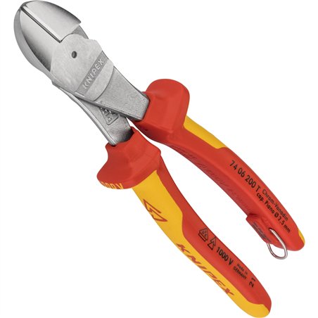 KNIPEX tronchese laterale forte con anello di fissaggio