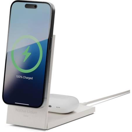 Native Union Rise 2-in-1 Qi2 Magn. Wireless Charger Sandstone