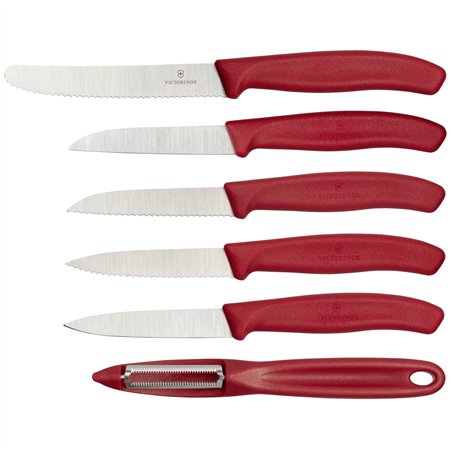 Victorinox Swiss Classic set coltello verdure 6 pz. rosso