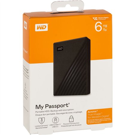 Western Digital My Passport  6TB nero USB 3.2 Gen 1