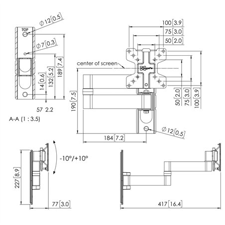 Vogels PFW 1040 Display Montaggio a parete