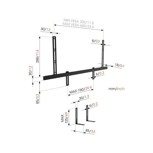 Vogels SOUND 3550 nero supporto soundbar per TV